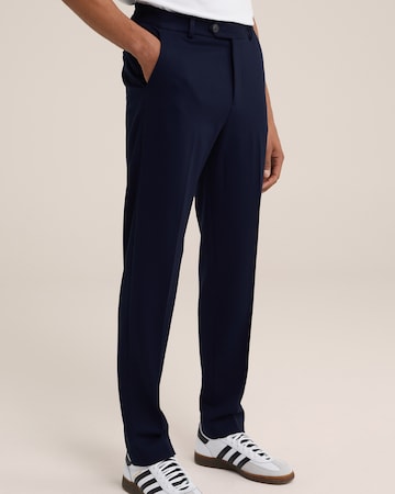 WE Fashion Slimfit Pantalon in Blauw