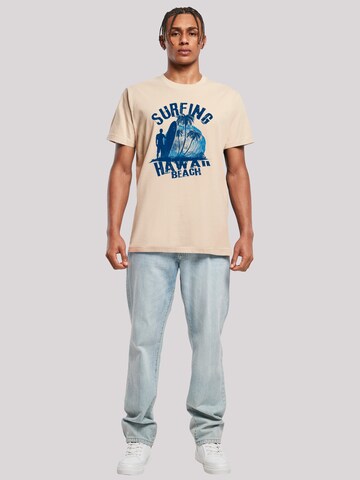 T-Shirt 'Hawaii Surf Beach Summer' F4NT4STIC en beige