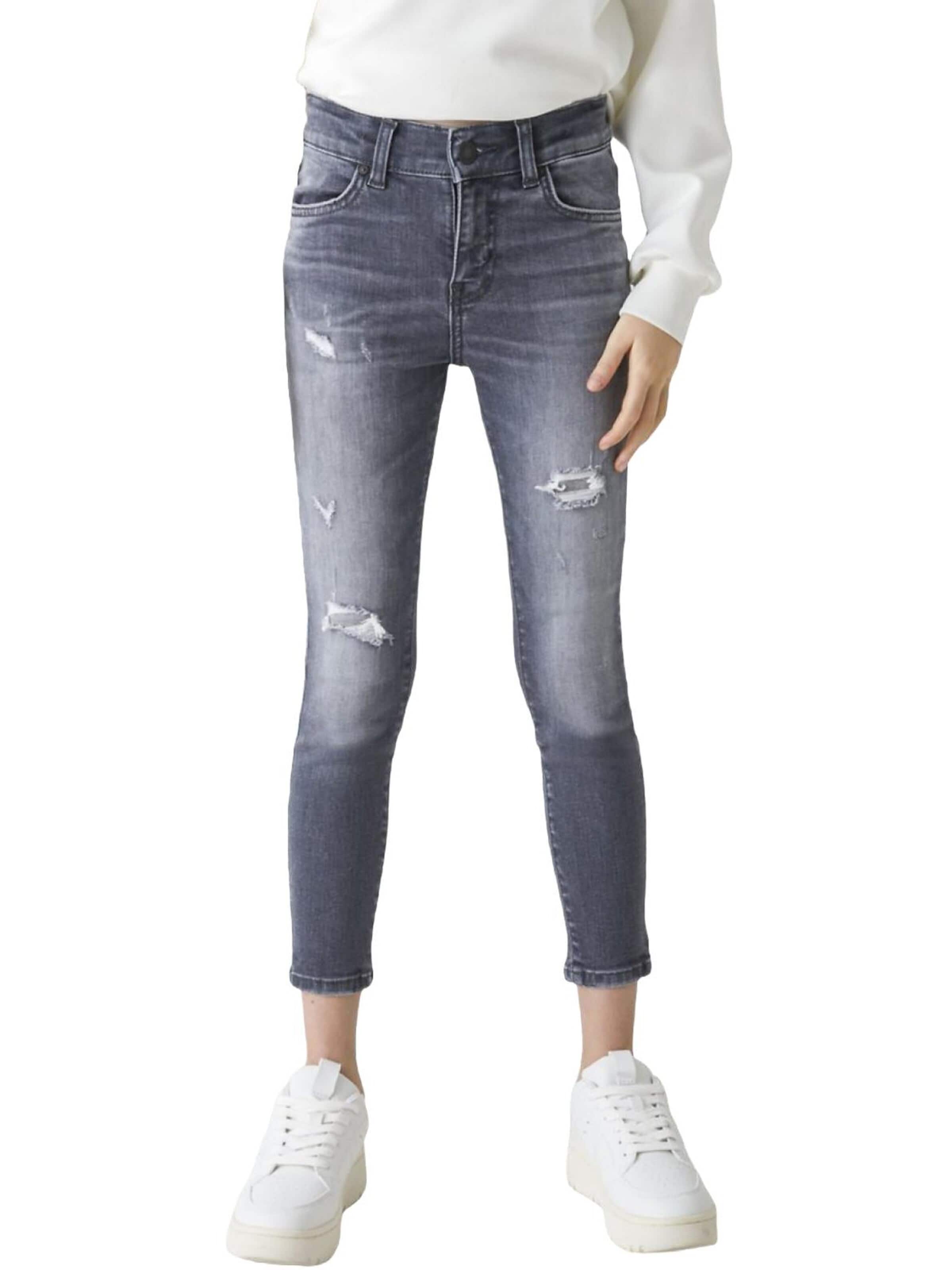 regular Jeans 'LTB Jeans Baby Girl Lonia G Mid Waist Asymmetrische Jeanshose' di LTB Jeans in grigio: frontale