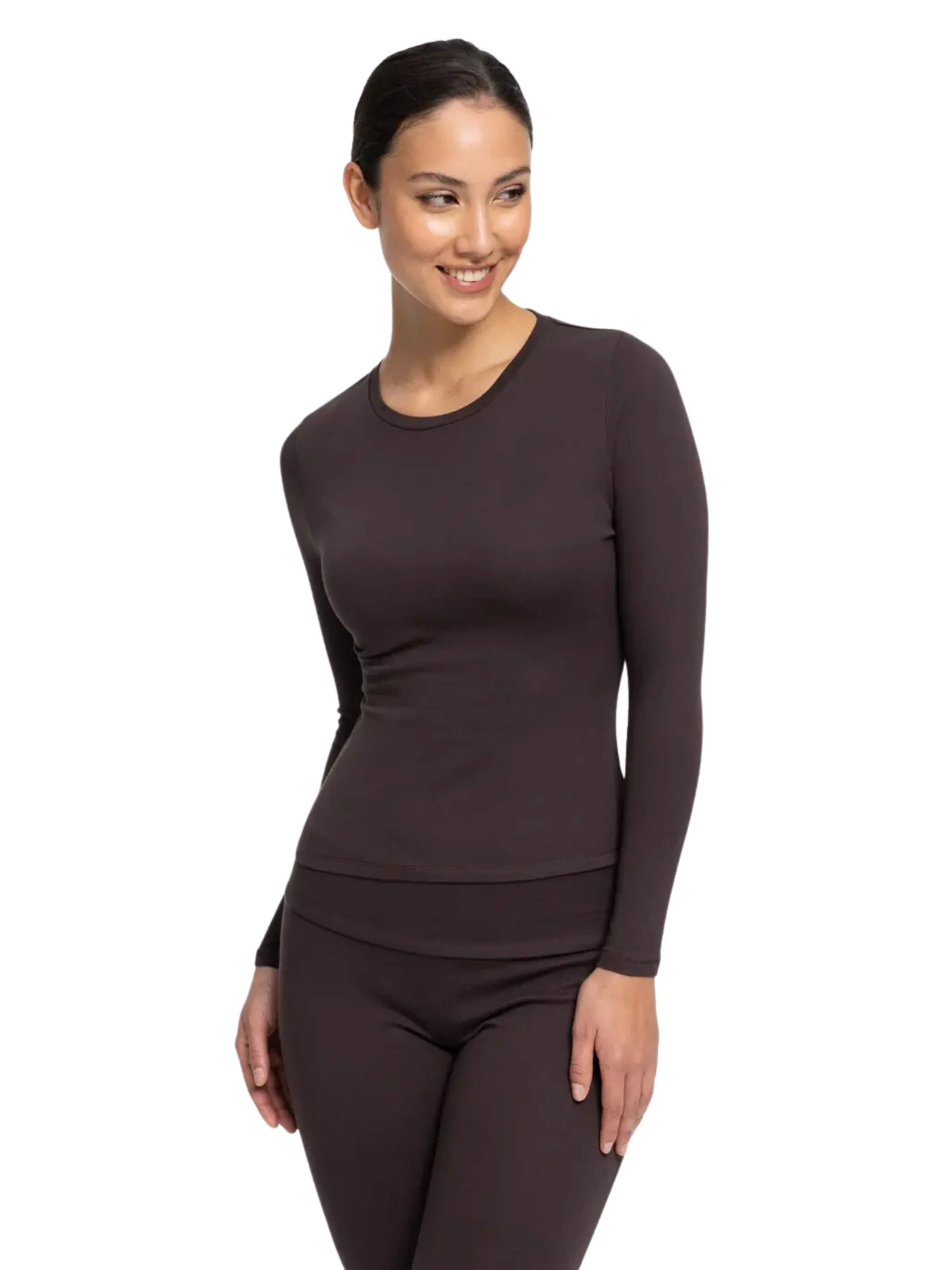 cfab (formerly creamy fabrics) - Camiseta 'Cotton Longsleeve' en marrón: frente