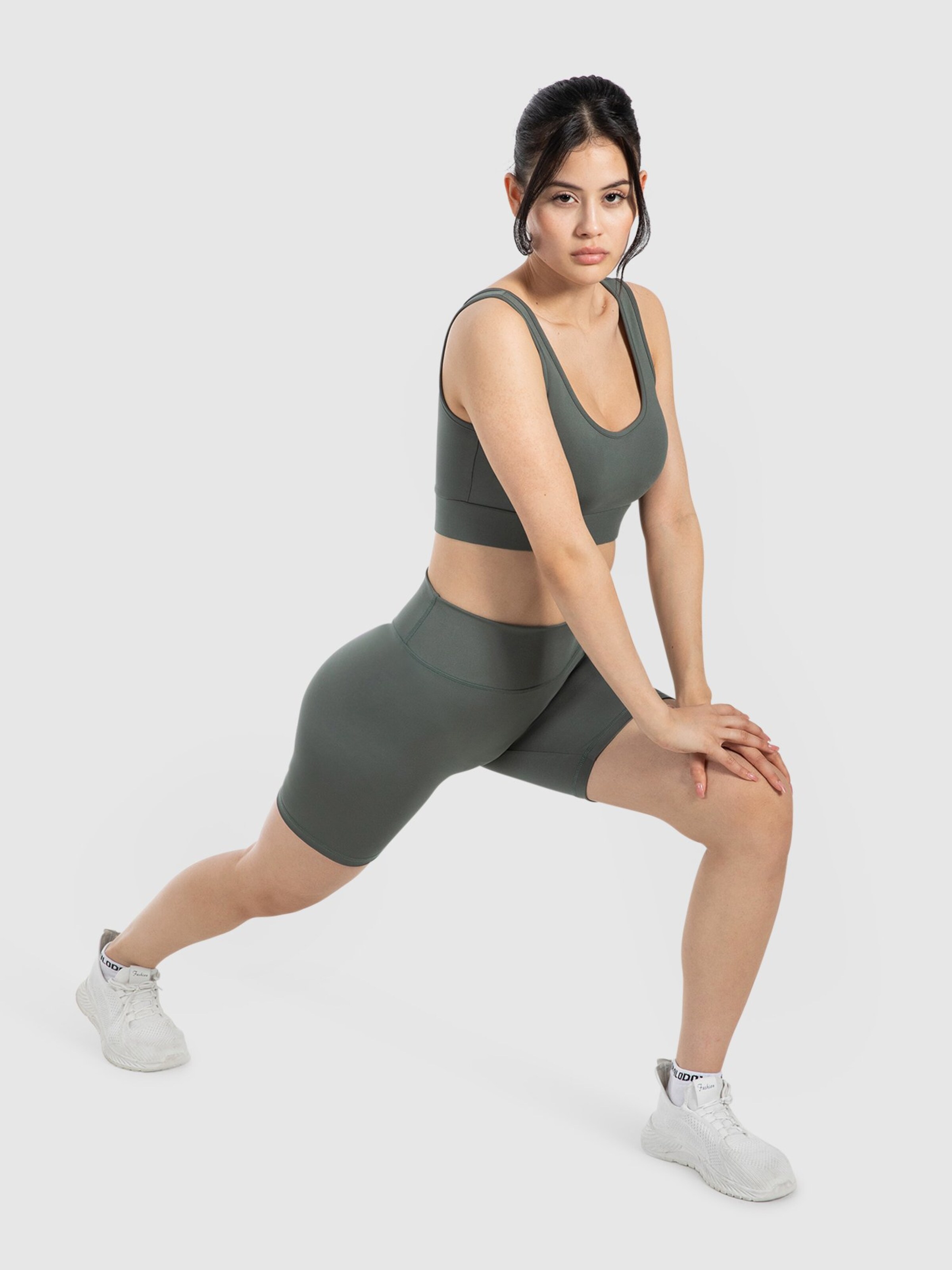 Smilodox Slimfit Sportbroek in Groen