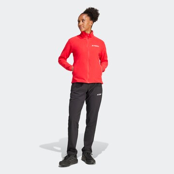 ADIDAS TERREX Athletic Fleece Jacket 'Ess' in Red