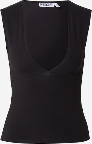 WEEKDAY Toppi 'Pia' värissä musta: etupuoli