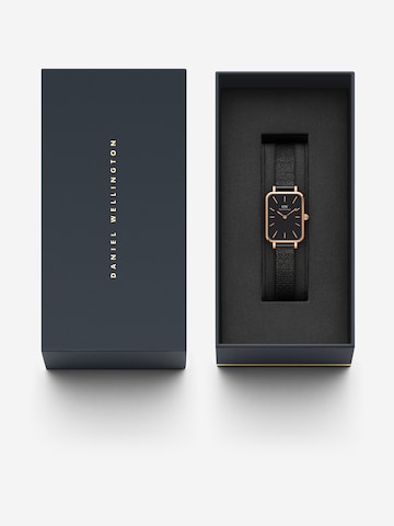 melns Daniel Wellington Analogais pulkstenis 'Quadro Pressed Ashfield RG Black'