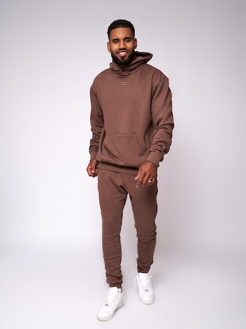 Fortex Fitness Slimfit Sportbroek 'Essential Jogger' in Bruin: voorkant