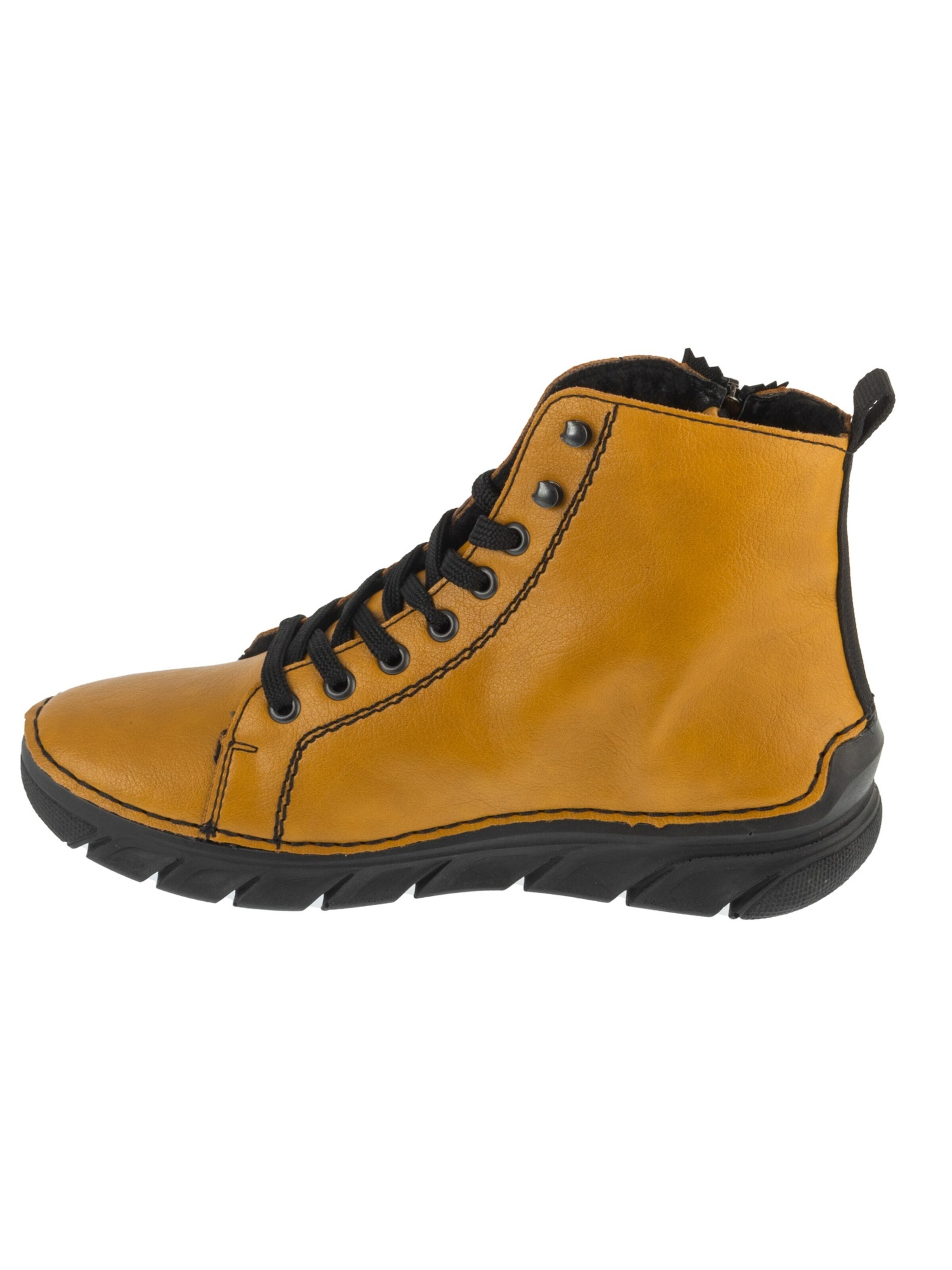 Rieker Lace-Up Boots 'Rieker Booties 55024' in Yellow: front
