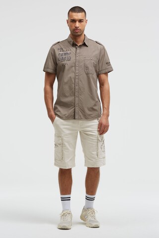 CAMP DAVID Slim fit Button Up Shirt in Brown