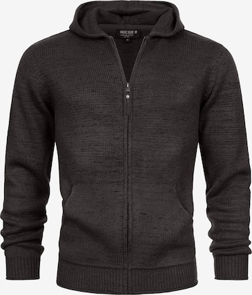 INDICODE JEANS Gebreid vest 'Gage' in Grijs: voorkant