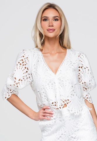 Ombre Blouse in White