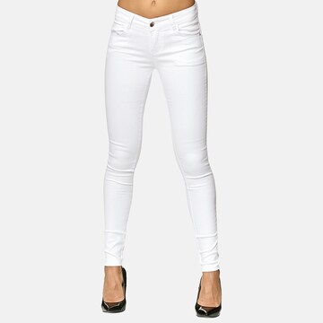 Elara Slim fit Trousers in White: front