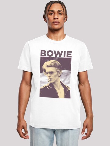 F4NT4STIC Shirt 'David Bowie Smoking Photograph' in White: front
