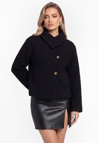 Veste en polaire faina en noir : devant