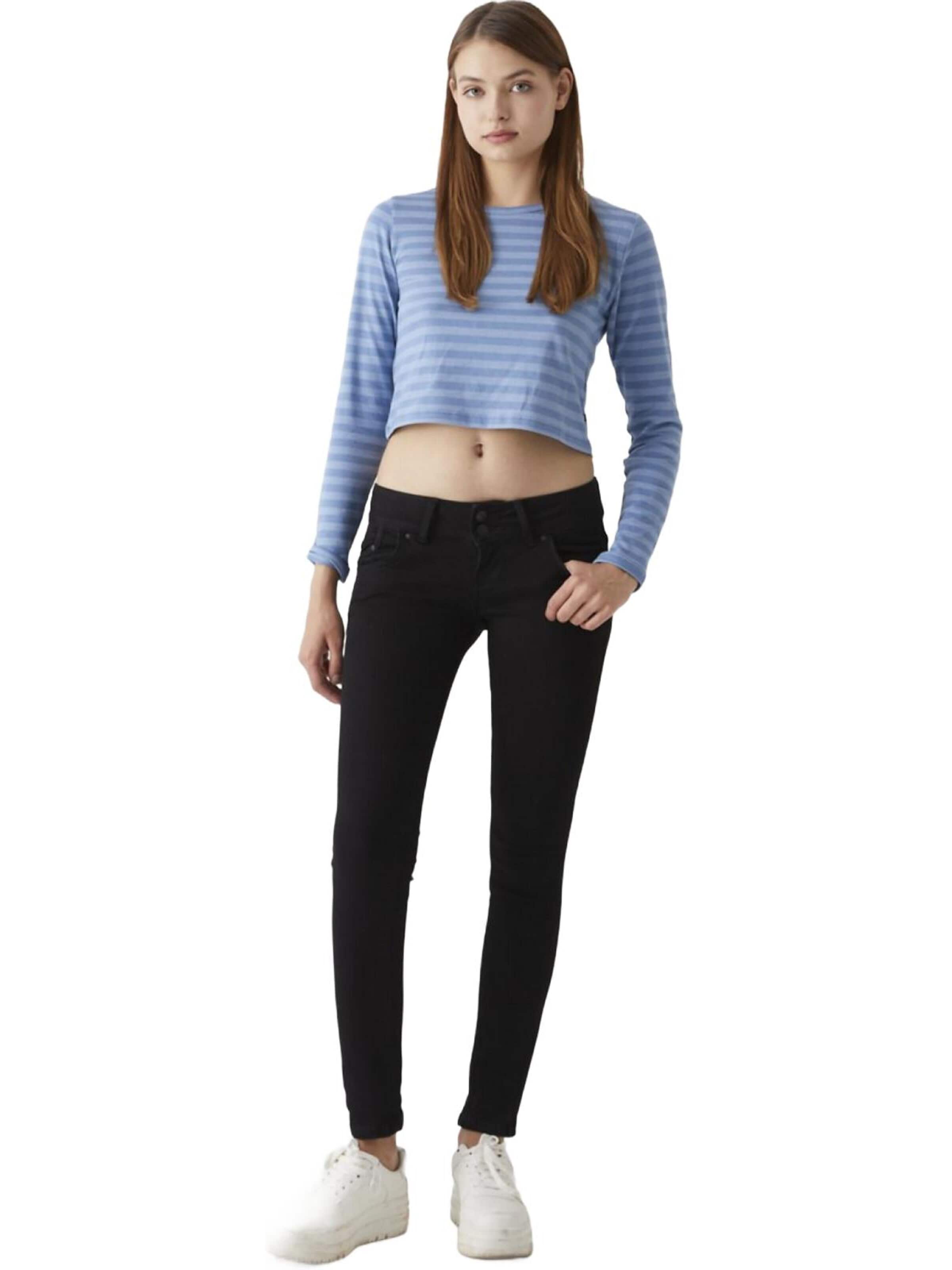 LTB Jeans Slimfit Jeans 'LTB Jeans Molly Skinny Leg Mid Waist Jeanshose' in Zwart: voorkant