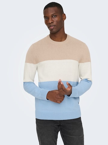 Only & Sons Sweater 'ONSREX' in Blue