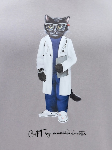 Maglietta 'Doctor Cat' di Cat e Lolette in grigio
