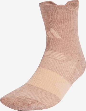 ADIDAS PERFORMANCE - Calcetines deportivos 'RunxCushioned' en beige: frente