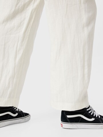 WEEKDAY Zvonové kalhoty Kalhoty se sklady v pase – béžová