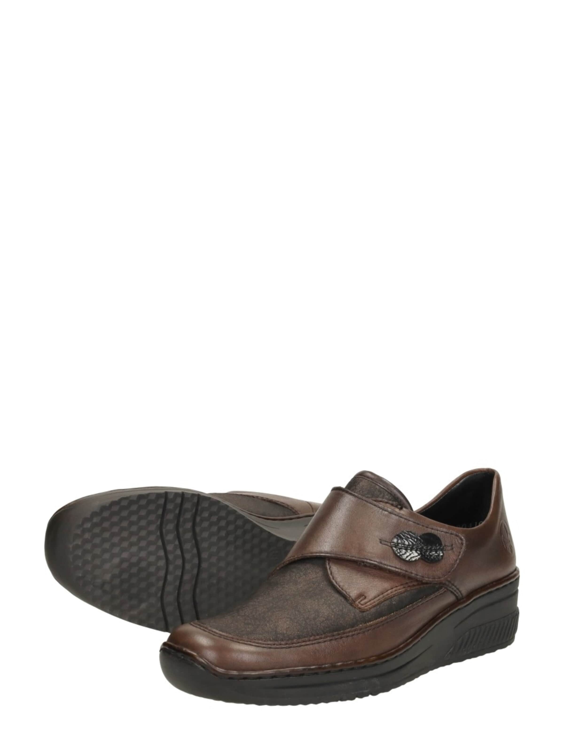 Rieker Slip-ons 'Klittenband' in Brown