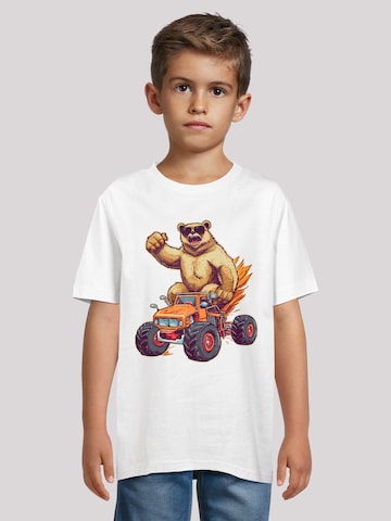 T-Shirt 'Monster Truck Cool Bear' F4NT4STIC en blanc : devant