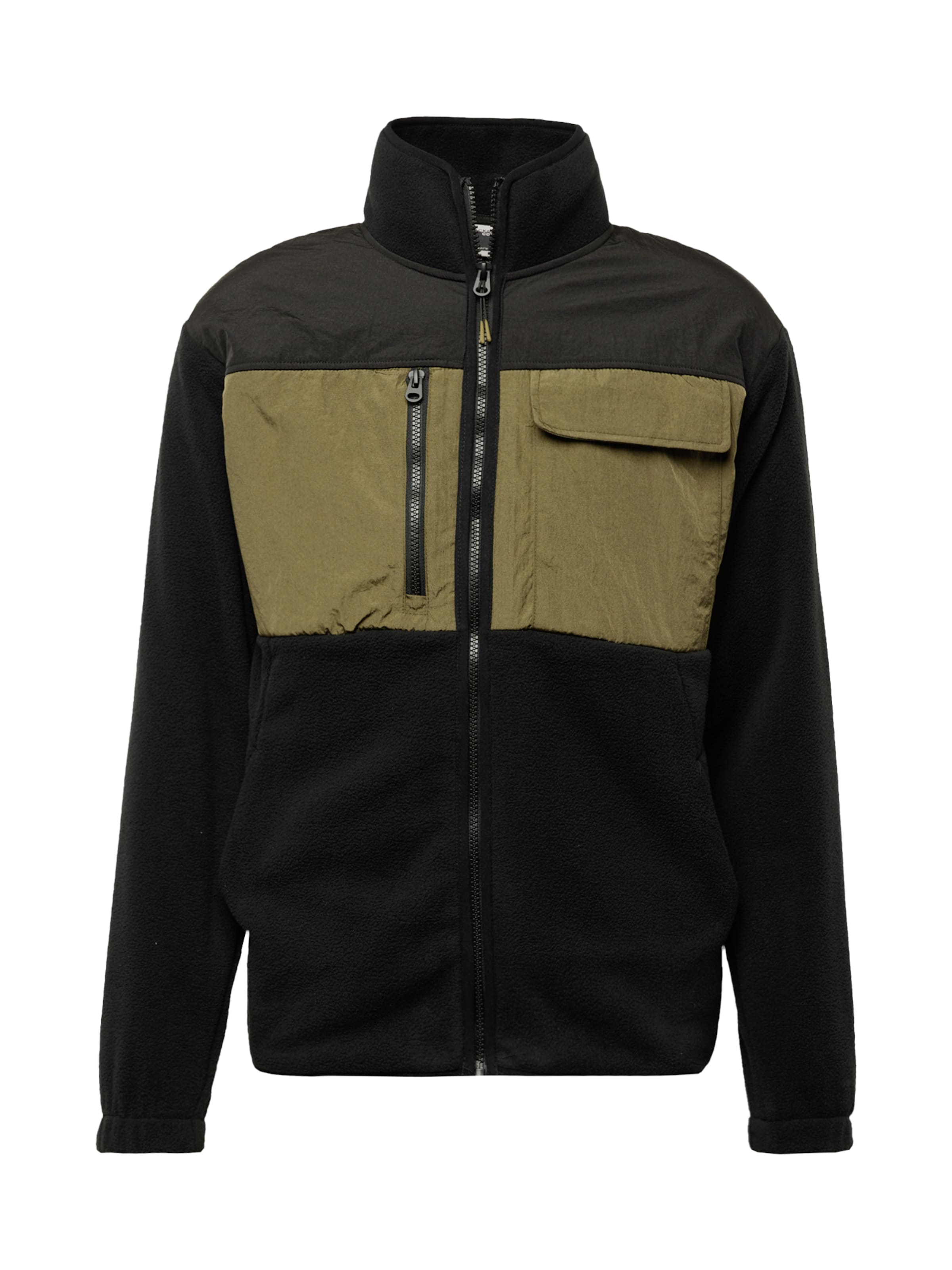 JACK & JONES Fleecejacke 'Landscape' in Schwarz: Vorderseite