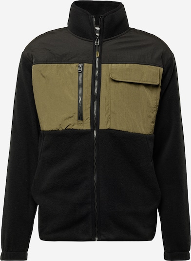 JACK & JONES Sweatvest 'LANDSCAPE' in de kleur Olijfgroen / Zwart, Productweergave