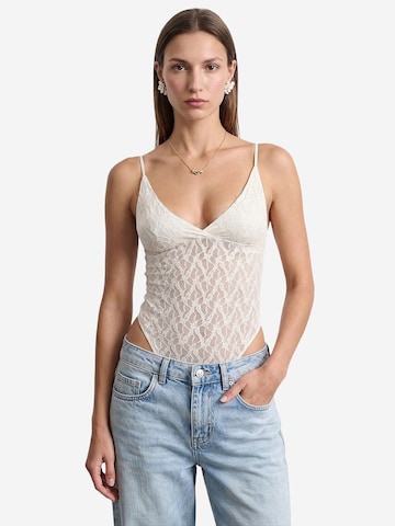 Dilvin Bodysuit 'Blusen' in White: front