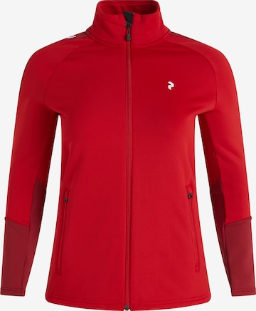 PEAK PERFORMANCE Athletic Fleece Jacket 'Rider' in Red: front