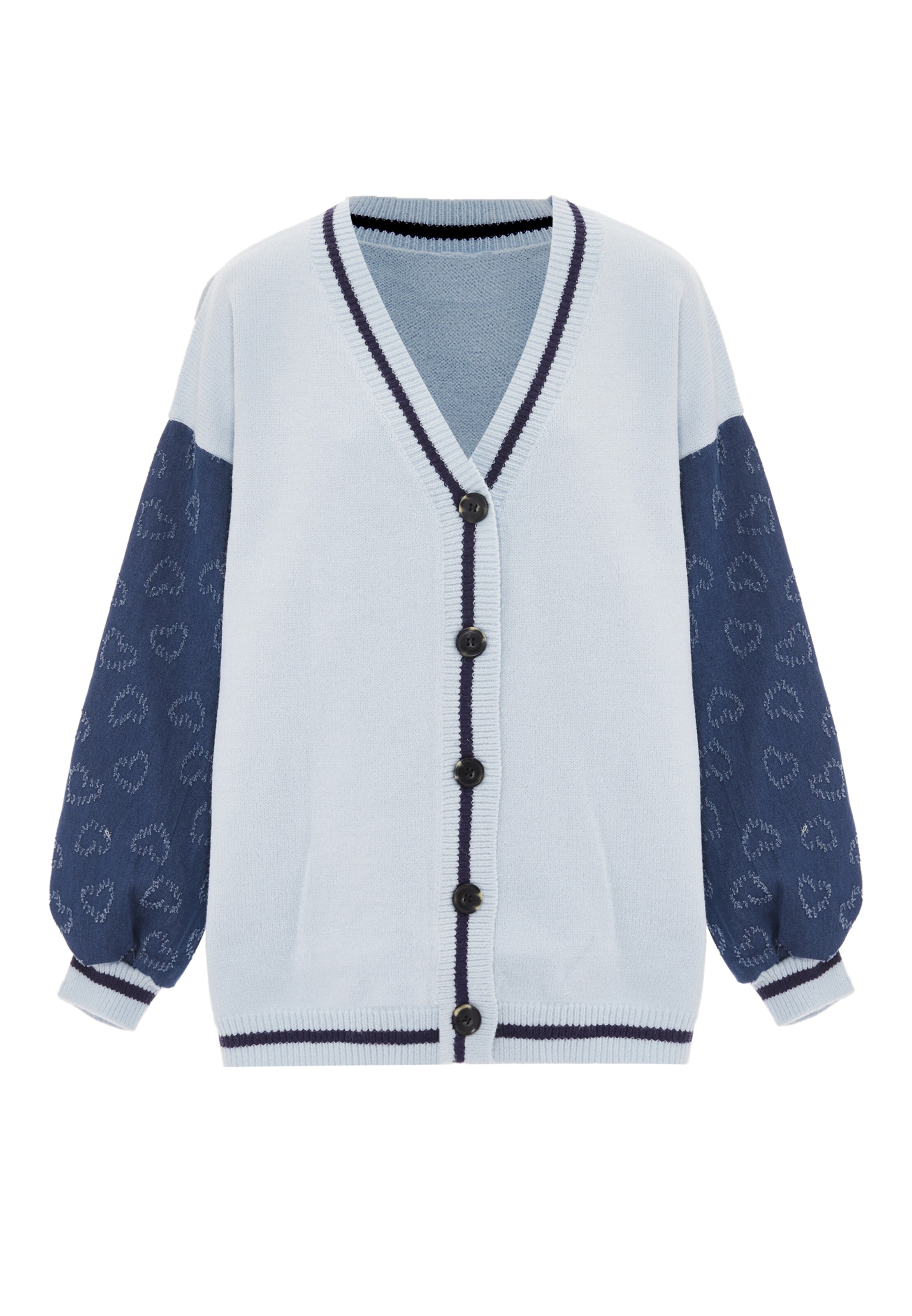 SANIKA - Casaco de malha em azul: frente