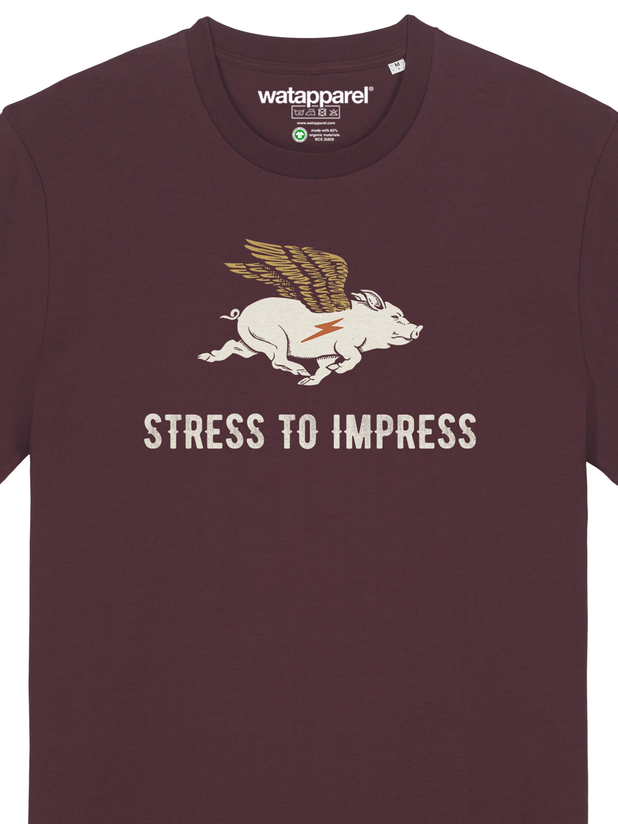 T-Shirt 'Stress to impress' Watapparel en rouge