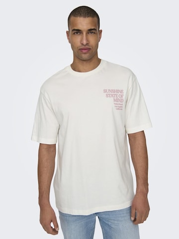 Only & Sons T-shirt 'KENNY' i vit