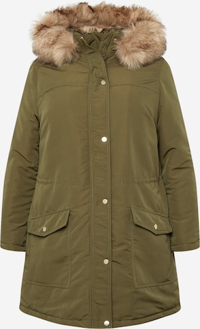 Dorothy Perkins Curve - Parka de inverno em verde: frente