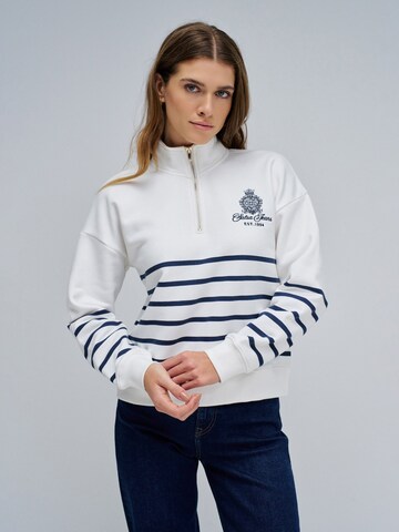 Sweat-shirt Salsa Jeans en blanc : devant