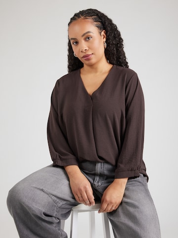 ONLY Carmakoma Blouse 'CARMETTA' in Brown: front