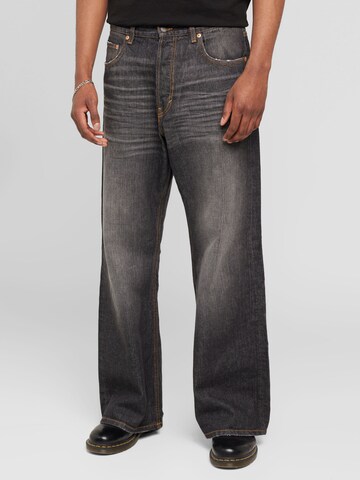 WEEKDAY Wide leg Jeans 'Time' in Zwart: voorkant