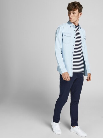 JACK & JONES Slimfit Παντελόνι τσίνο 'Marco Dave' σε μπλε