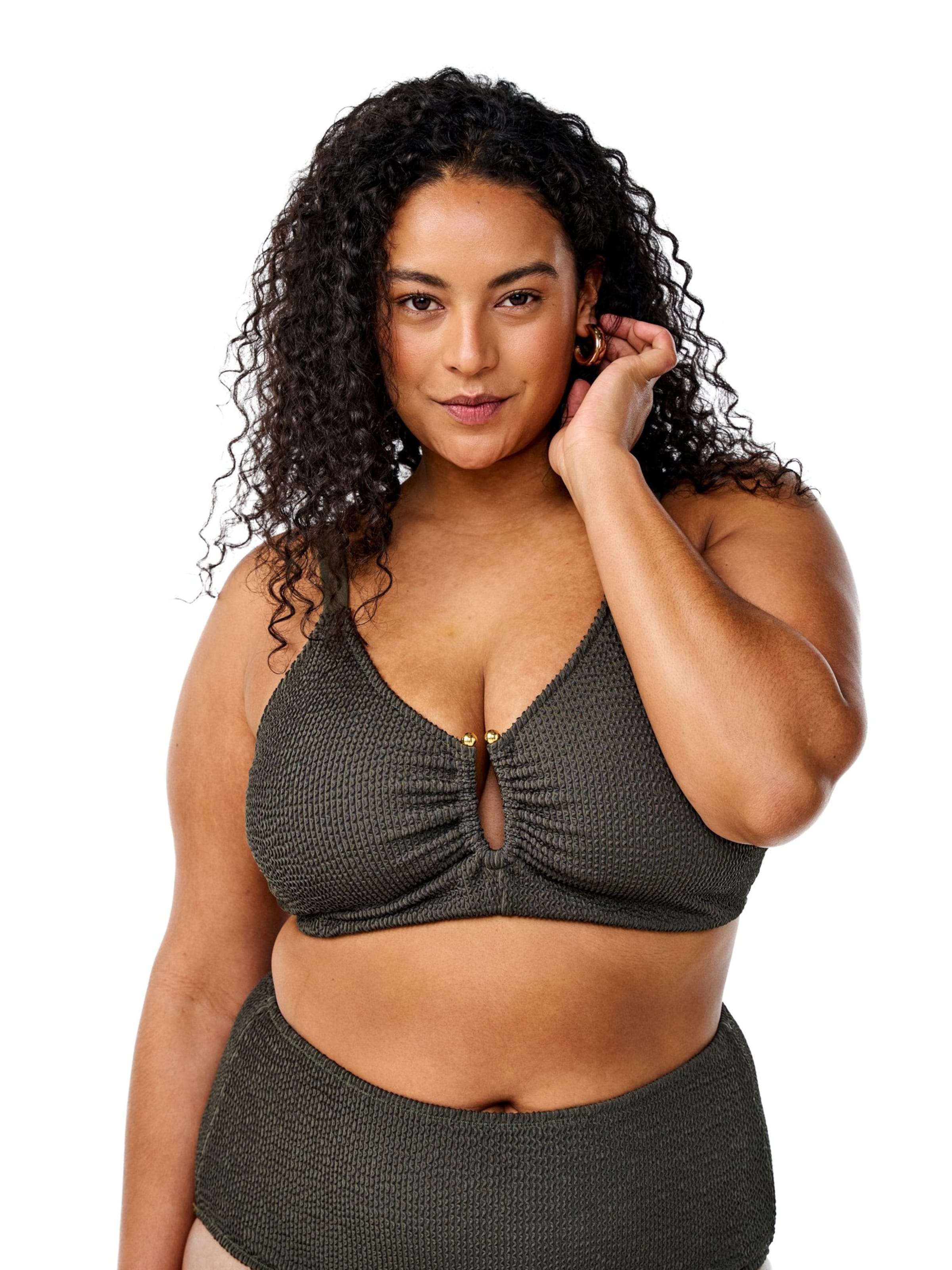 Swim by Zizzi T-shirt Bikinioverdel 'Slina' i grøn: forside