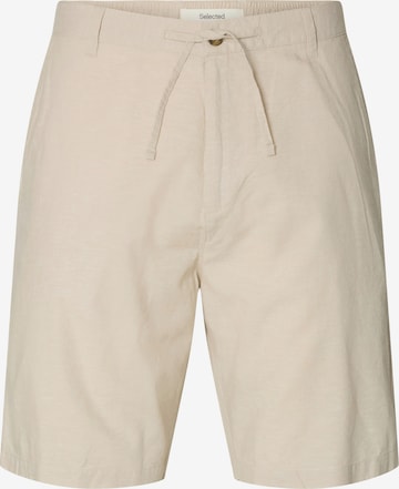 Pantalon chino 'SLHSUN' SELECTED en beige : devant