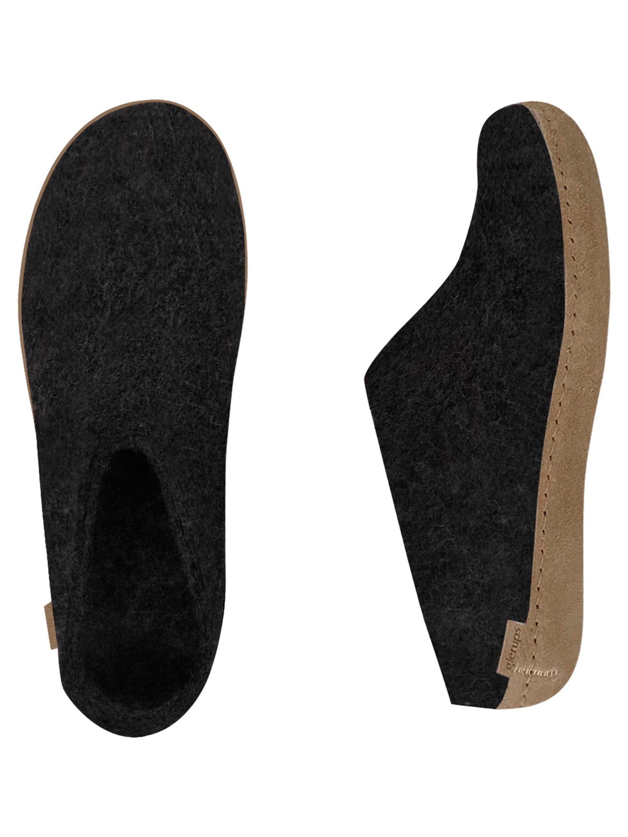 Glerups Slipper 'Ledersohle' in Grey