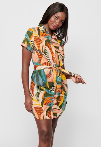 Robe-chemise KOROSHI en mélange de couleurs