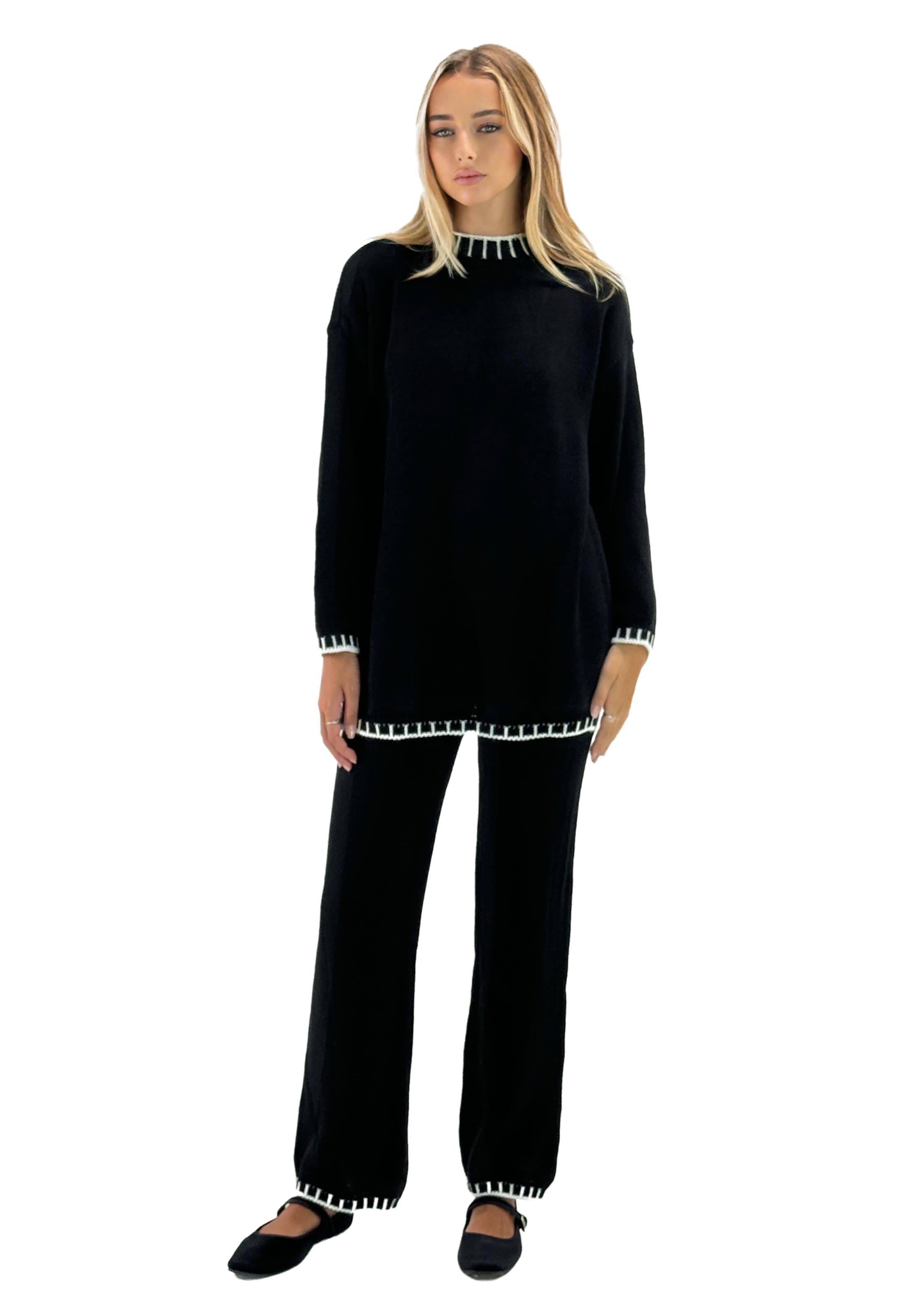 Elara Regular Pantsuit in Black: front