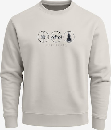 Neverless Sweatshirt 'Outdoor Kompass' in Beige: Vorderseite