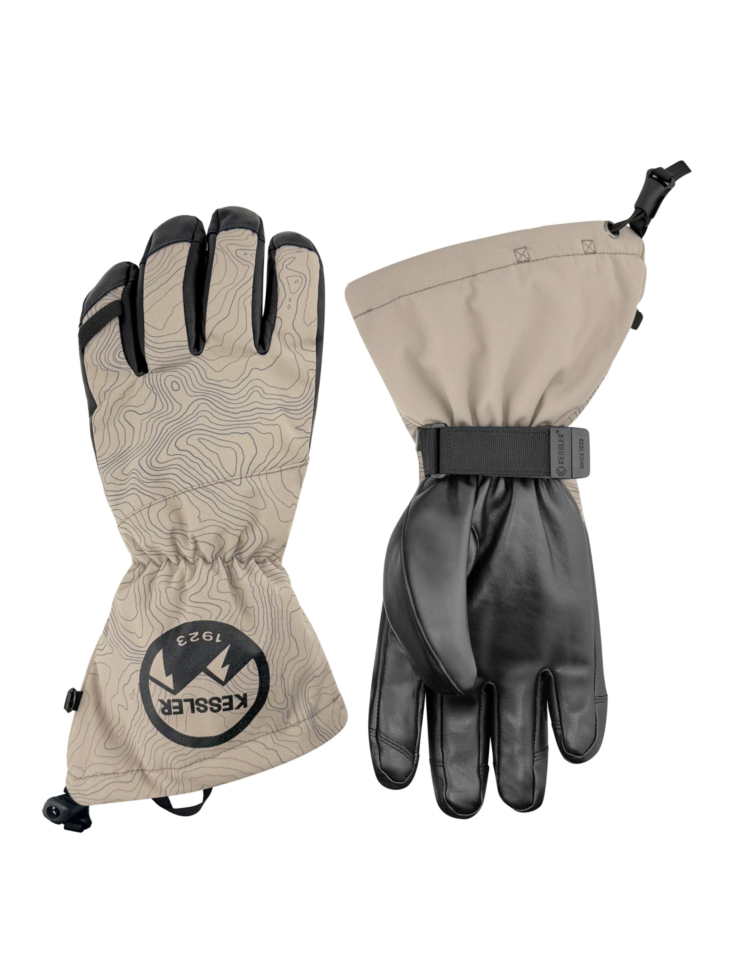 KESSLER Full Finger Gloves in Grey: front