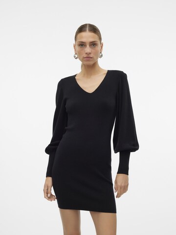 VERO MODA Knitted dress 'VMHOLLYKARIS' in Black: front