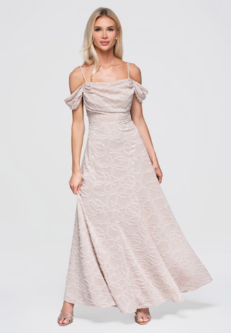 Robe de soirée Ombre en beige : devant
