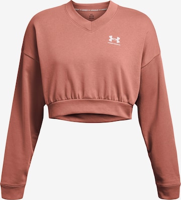 UNDER ARMOUR Performance Shirt 'Rival Terry' in Pink: front
