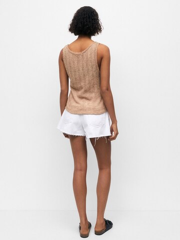 Pull&Bear Stricktop in Beige