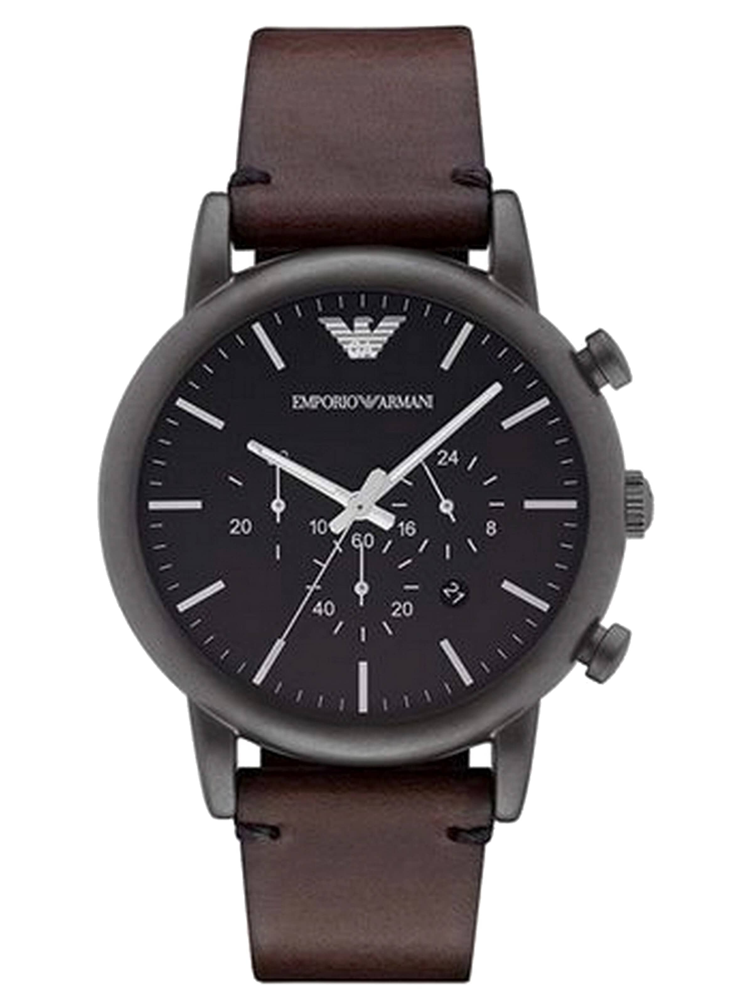 Emporio Armani Analogt ur 'Luigi' i brun: forside