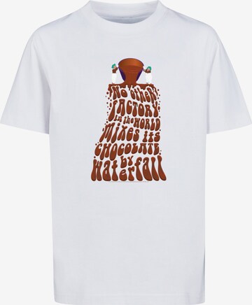 ABSOLUTE CULT T-Shirt 'Willy Wonka - Chocolate Waterfall' in Weiß: predná strana