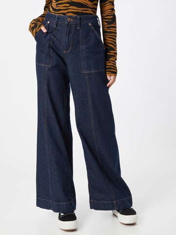 QS Wide Leg Jeans in Blau: predná strana