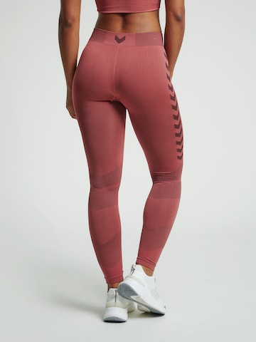 Hummel Skinny Workout Pants 'First' in Red